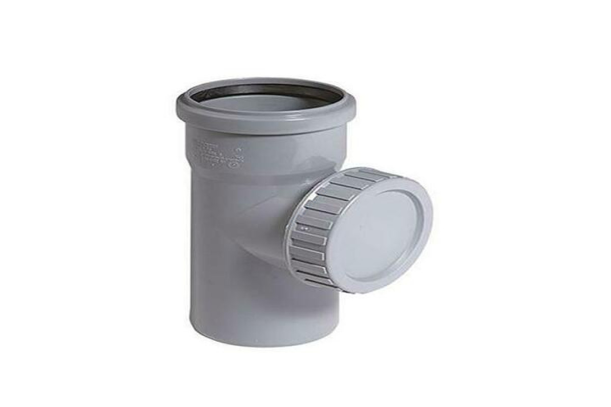 Ревизия PP-H с крышкой серая Дн 50 б/нап VALFEX 20103050