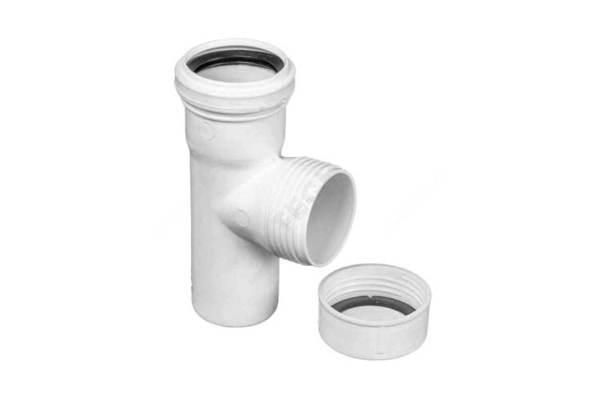 Ревизия PP-H с крышкой бесшумная белая Дн 50 б/нап в/к RTP (РосТурПласт) 24562