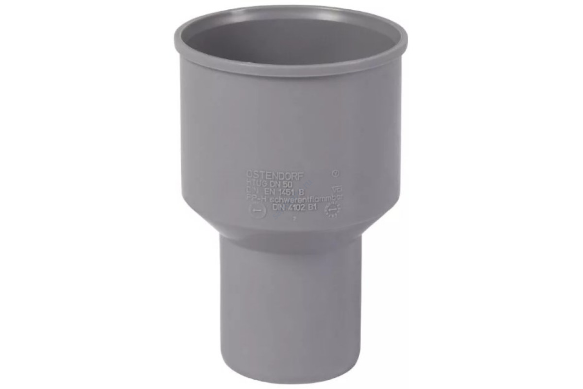 Переход PP-H на чугун серый HT HTUG Дн 110 б/нап без манжеты Ostendorf 115820
