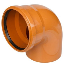 Отвод НПВХ с раструбом коричневый Дн 110х67гр б/нап в/к KGB Ostendorf 220230