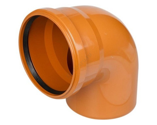 Отвод НПВХ с раструбом коричневый Дн 315х45гр б/нап в/к KGB Ostendorf 225220