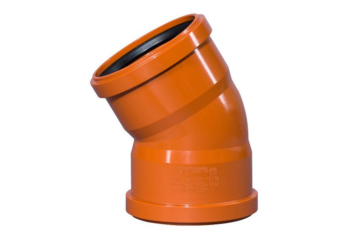 Отвод НПВХ двухраструбный коричневый Дн 110х15гр б/нап в/к KGBD Ostendorf 228070