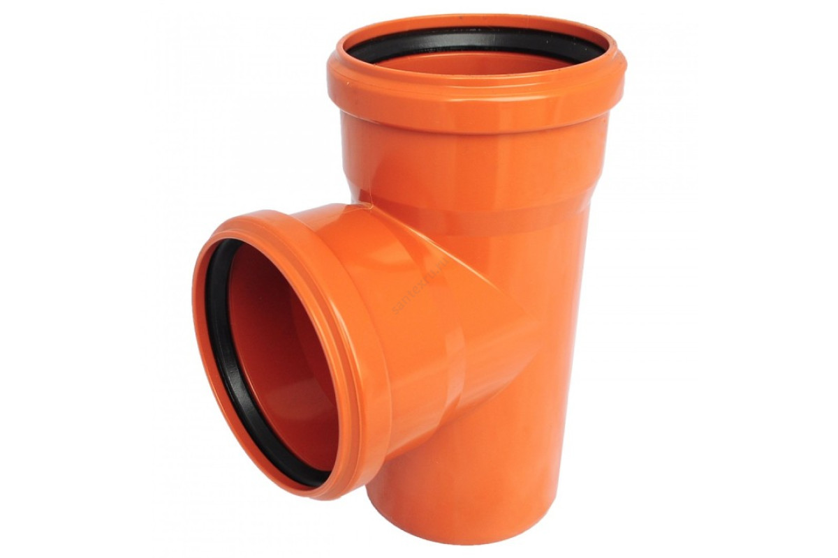 Тройник НПВХ с раструбом коричневый Дн 400х160х87гр б/нап в/к KGEA Ostendorf 226440