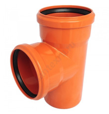 Тройник НПВХ с раструбом коричневый Дн 500х400х87гр б/нап в/к KGEA Ostendorf 227410