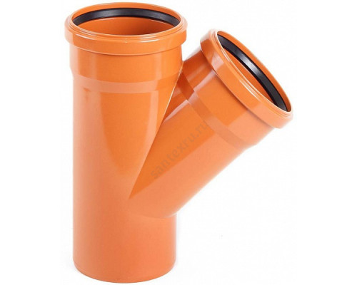 Тройник НПВХ с раструбом коричневый Дн 110х110х45гр б/нап в/к KGEA Ostendorf 220300