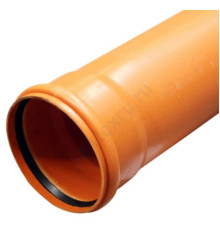 Труба НПВХ с раструбом коричневая Дн 315х7,7 б/нап L=2,0м в/к SN4 Хемкор