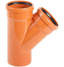Тройник НПВХ с раструбом коричневый Дн 315х125х45гр б/нап в/к KGEA Ostendorf 225340