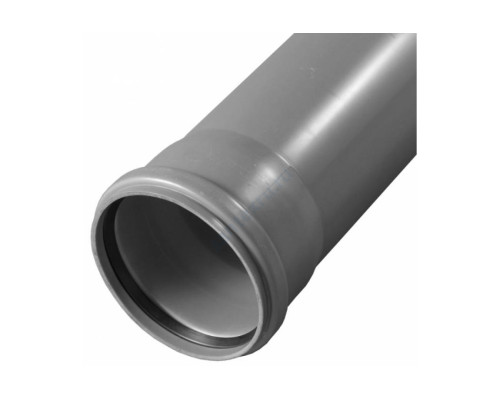 Труба НПВХ с раструбом серая Дн 110х3,2 б/нап L=2,0м в/к SN4 Хемкор