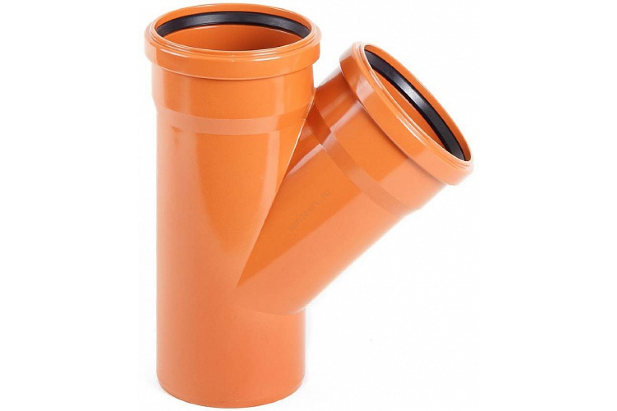 Тройник НПВХ с раструбом коричневый Дн 500х315х45гр б/нап в/к KGEA Ostendorf 227320