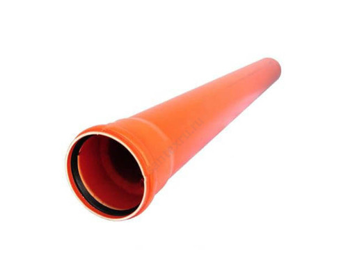 Труба НПВХ с раструбом коричневая Дн 110х3,2 б/нап L=2,0м в/к SN4 Полипластик