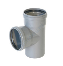 Тройник НПВХ с раструбом серый Дн 110х110х87гр б/нап в/к ТУ 6-49-33-92