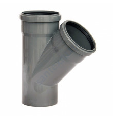 Тройник НПВХ с раструбом серый Дн 110х50х45гр б/нап в/к ТУ 6-49-33-92