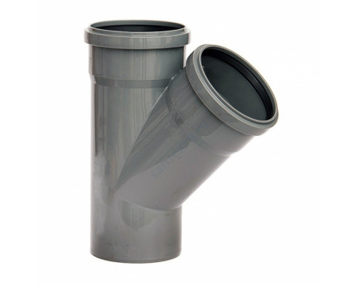 Тройник НПВХ с раструбом серый Дн 110х50х45гр б/нап в/к ТУ 6-49-33-92