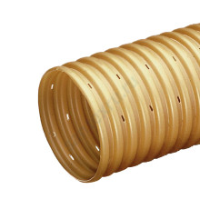 Труба ПВХ гофрированная дренажная 113/126 б/нап бухта L=50м отверстия 1,5х5мм с установленной муфтой Wavin 23747000