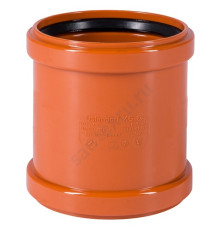 Муфта НПВХ двухраструбная коричневая Дн 400 б/нап в/к KGMM Ostendorf 226510