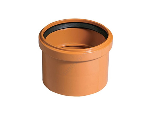 Муфта НПВХ насадная коричневая Дн 160 б/нап в/к п/клей KGAM Ostendorf 222810