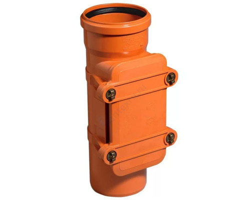 Ревизия НПВХ с раструбом коричневая Дн 200 б/нап в комплекте с крышкой KGRE Ostendorf 223600