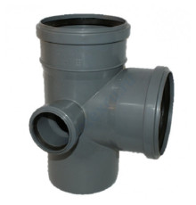 Крестовина НПВХ 2-плоскостная серая Дн 110х110х50х87гр б/нап правая в/к ТУ 6-49-33-92