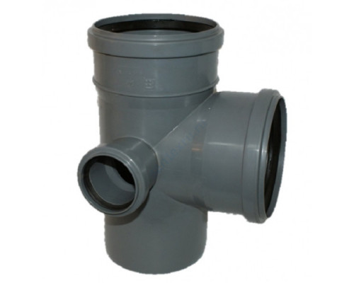 Крестовина НПВХ 2-плоскостная серая Дн 110х110х50х87гр б/нап правая в/к ТУ 6-49-33-92