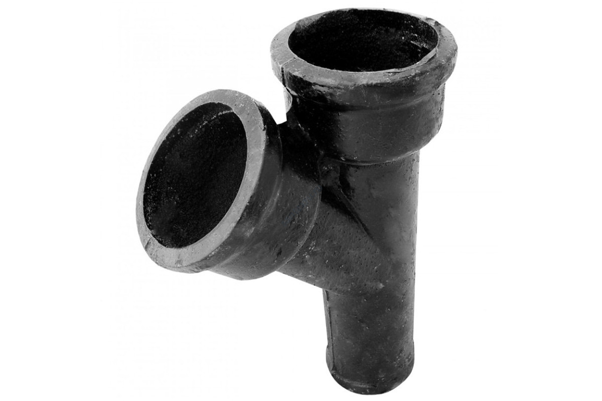 Тройник чугун канализационный Ду 150х100х45гр б/н ГОСТ 6942-98 косой ДПК