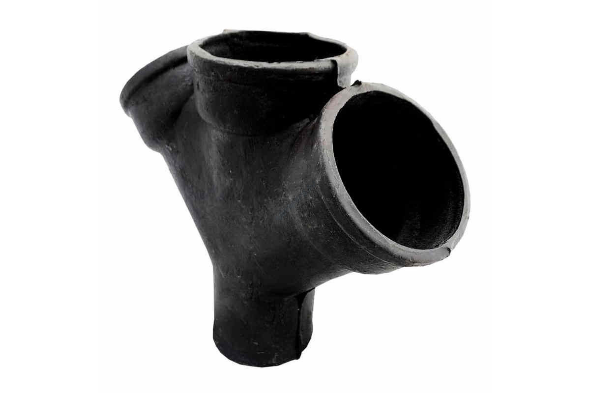 Крестовина чугун канализационная Ду 100х100х100х45гр б/н 1-плоскостная ГОСТ 6942-98 косая