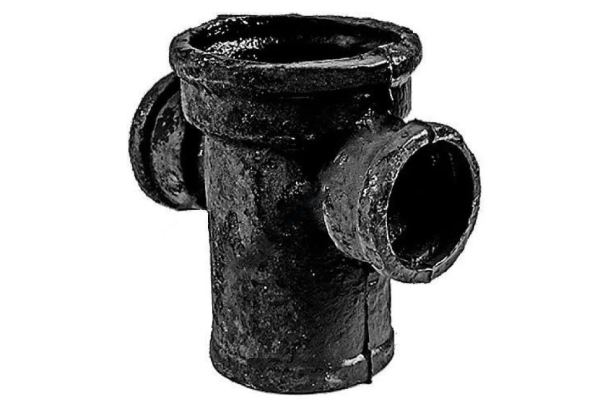 Крестовина чугун канализационная Ду 50х50х50х90гр б/н 1-плоскостная ГОСТ 6942-98 прямая Кронтиф