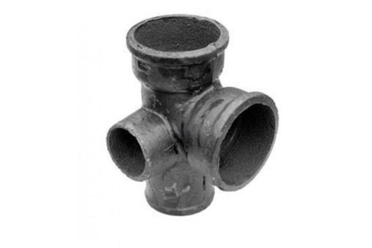 Крестовина чугун канализационная Ду 100х100х50х90гр б/н 2-плоскостная ГОСТ 6942-98 левая Кронтиф