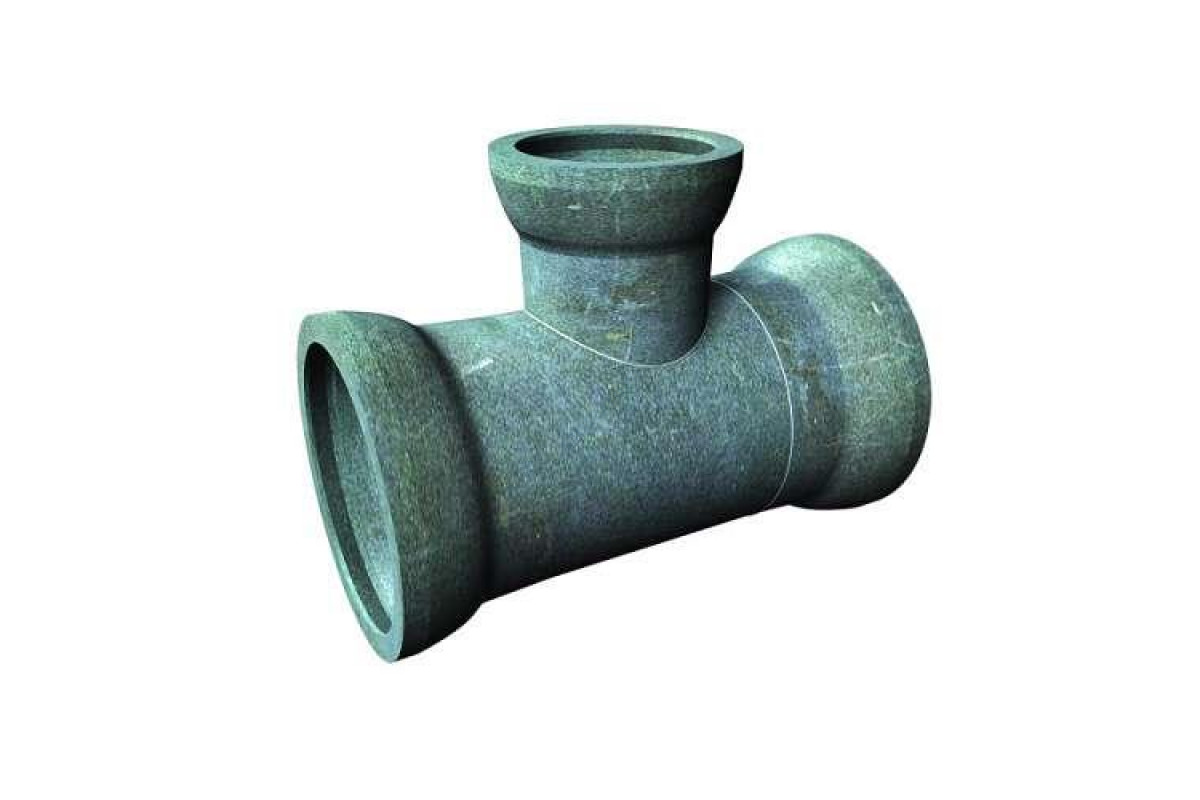 Тройник чугун ВЧШГ Тайтон ТР Ду 200 раструбный ТУ 1468-041-50254094-2001 с ЦПП с наружным цинковым и лаковым покрытием