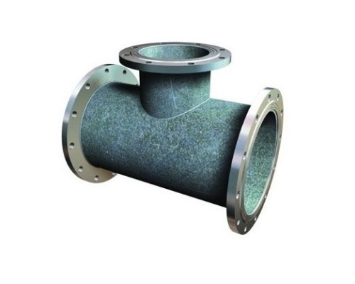 Тройник чугун ВЧШГ литой ТФ Ду 400 Ру10 фланцевый ГОСТ 2531-2012 с ЦПП с наружным цинковым и лаковым покрытием