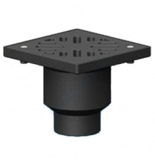 Трап чугун вертикальный квадратный ТП-113 с грязеуловителем с чугунной решеткой Ду 100 Татполимер ТП-113.110-250VP