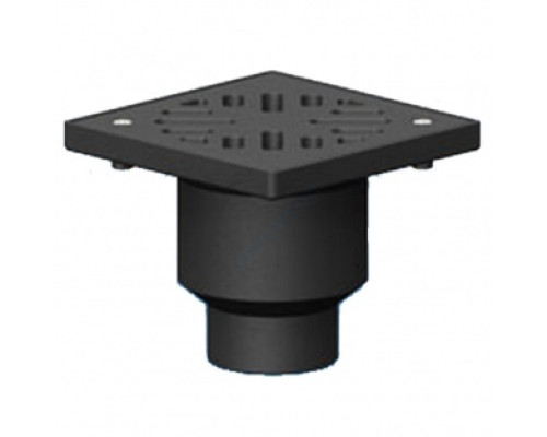 Трап чугун вертикальный квадратный ТП-113 с грязеуловителем с чугунной решеткой Ду 100 Татполимер ТП-113.110-250VP