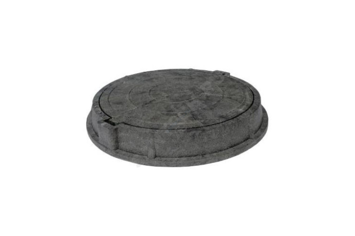 Люк полимер (тяжелый) серый круглый 760х630 h=110мм 250кН