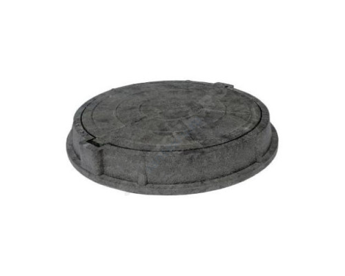 Люк полимер (тяжелый) серый круглый 760х630 h=110мм 250кН