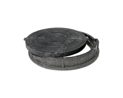 Люк полимер (средний) серый круглый 760х630 h=110мм 60кН