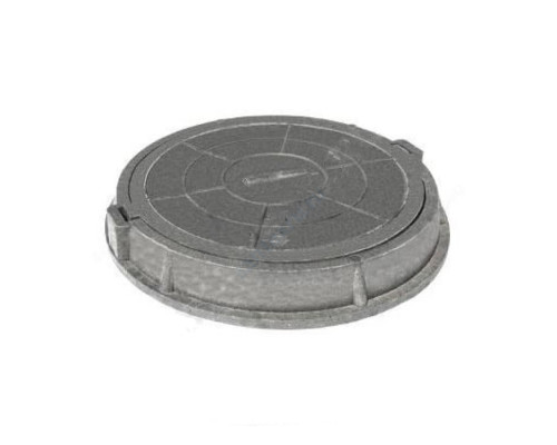 Люк полимер (средний) серый/черный круглый 760х630 h=110мм 125кН