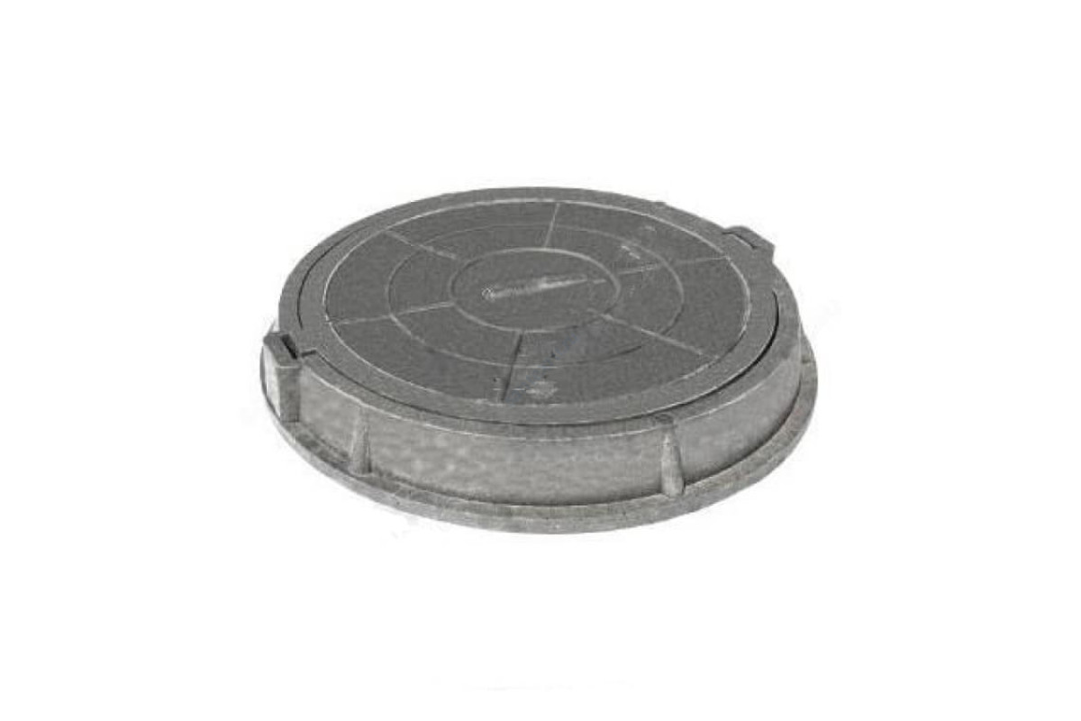 Люк полимер (средний) серый/черный круглый 760х630 h=110мм 125кН