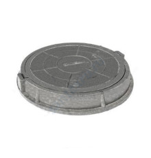 Люк полимер (средний) серый/черный круглый 760х630 h=110мм 125кН