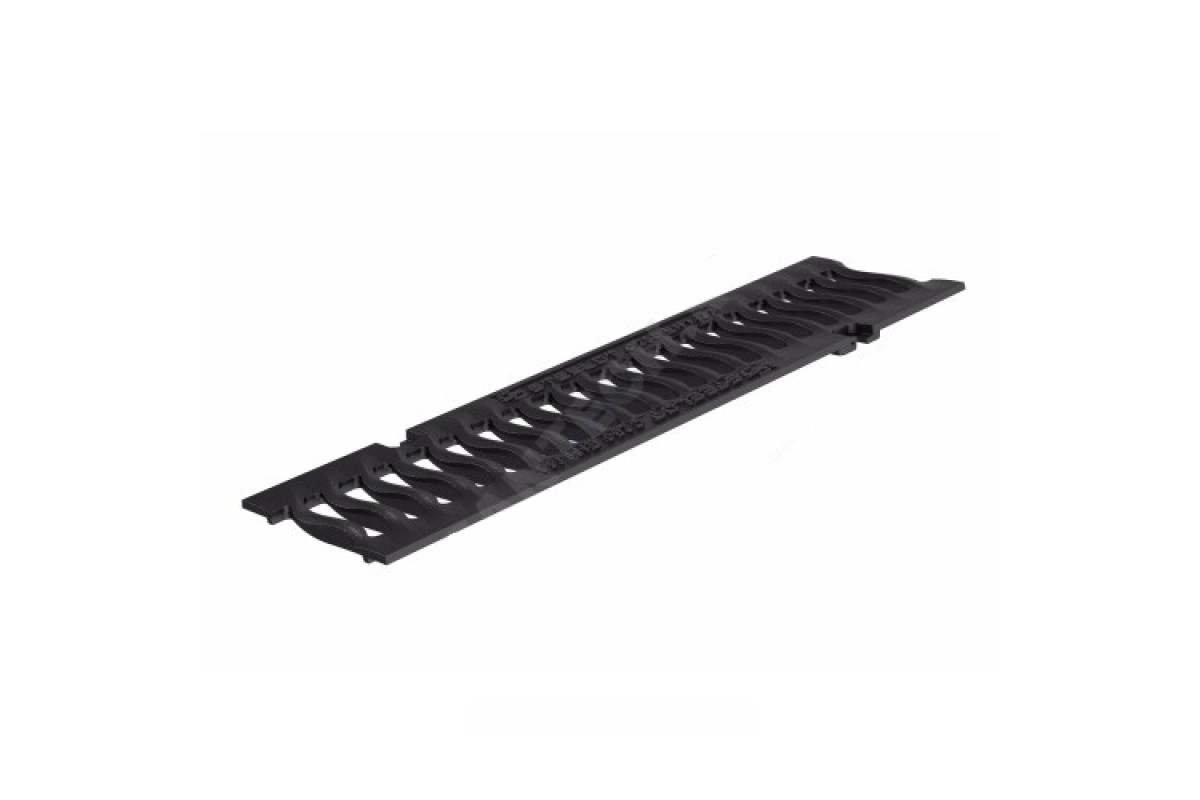 Решетка чугунная волна Ду 100 498х136мм черная прямоугольная h=15мм 250кН SteeStart СТИЛОТ P1005C