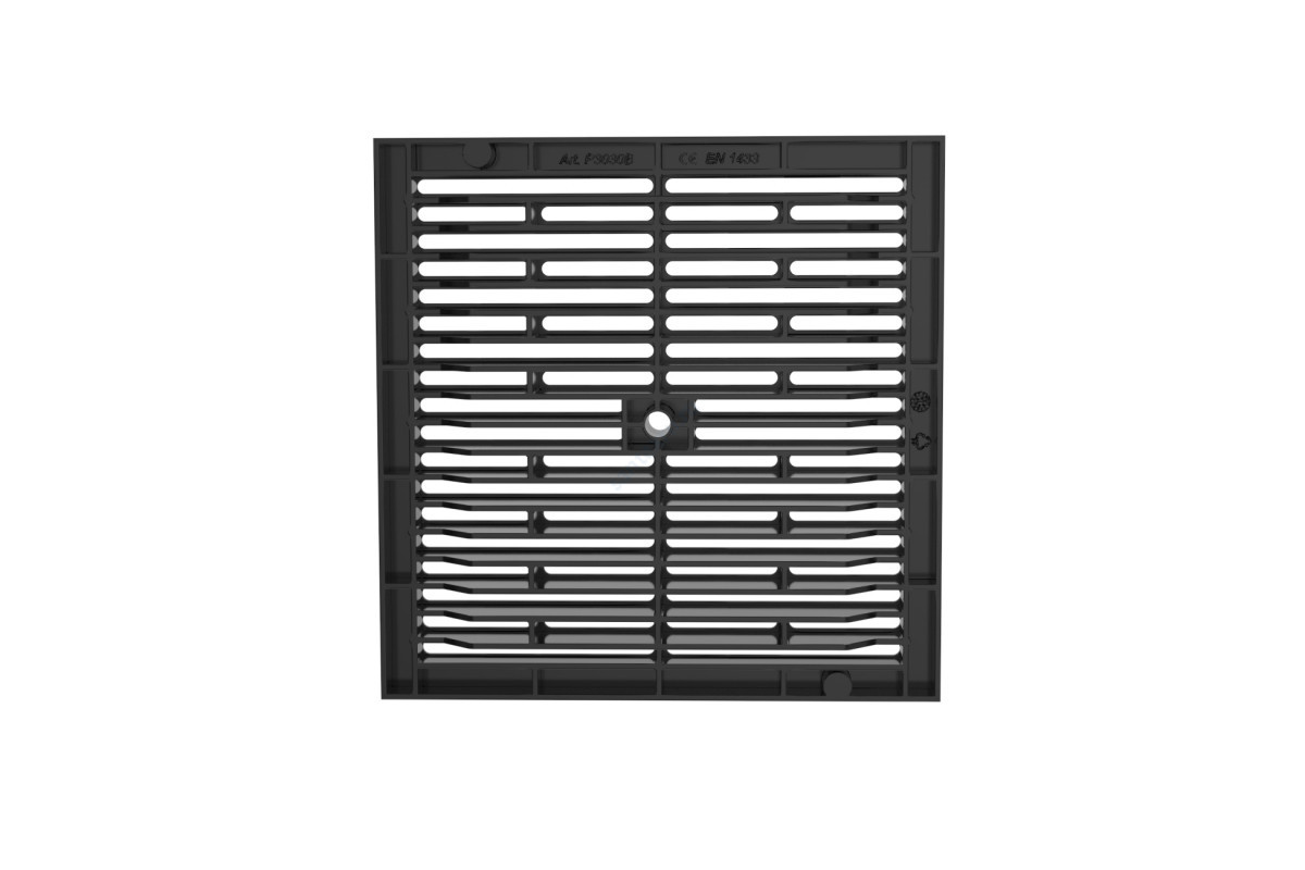 Решетка пластиковая для дождеприемника 300х300мм черная квадратная h=38мм 15кН SteeStart СТИЛОТ Р3030В