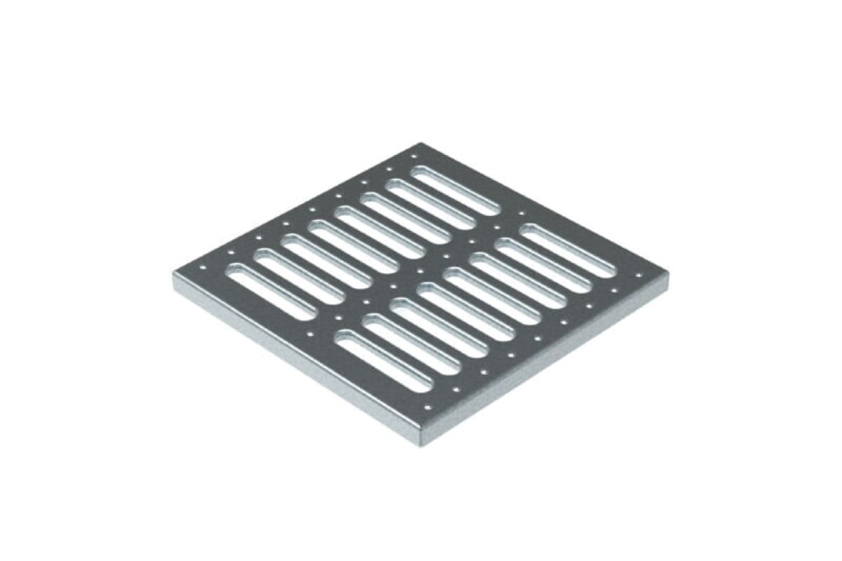 Решетка стальная для дождеприемника штампованная 300х300мм квадратная h=21мм 15кН SteeStart СТИЛОТ P3030A 