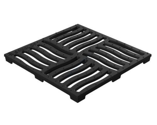 Решетка чугунная для дождеприемника щелевая 300х300мм черная квадратная h=23,5мм 250кН SteeStart СТИЛОТ Р3030AС 