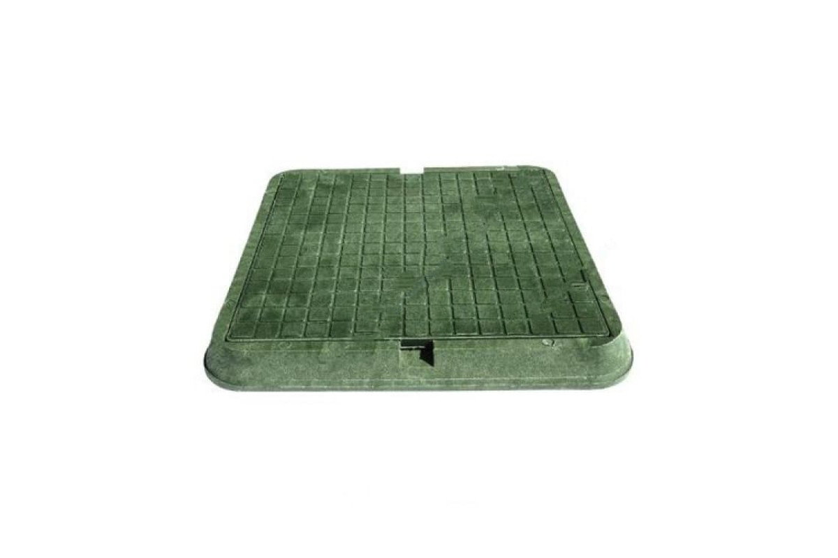 Люк полимер (легкий) 685х685мм зелёный квадратный h=60мм 30кН