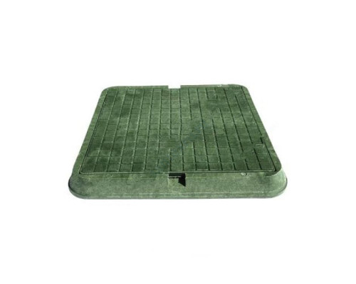 Люк полимер (легкий) 685х685мм зелёный квадратный h=60мм 30кН