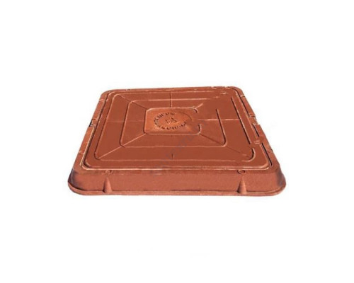 Люк полимер (легкий) 685х685мм красный квадратный h=60мм 30кН