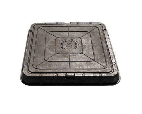 Люк полимер (легкий) 685х685мм серый квадратный h=60мм 30кН