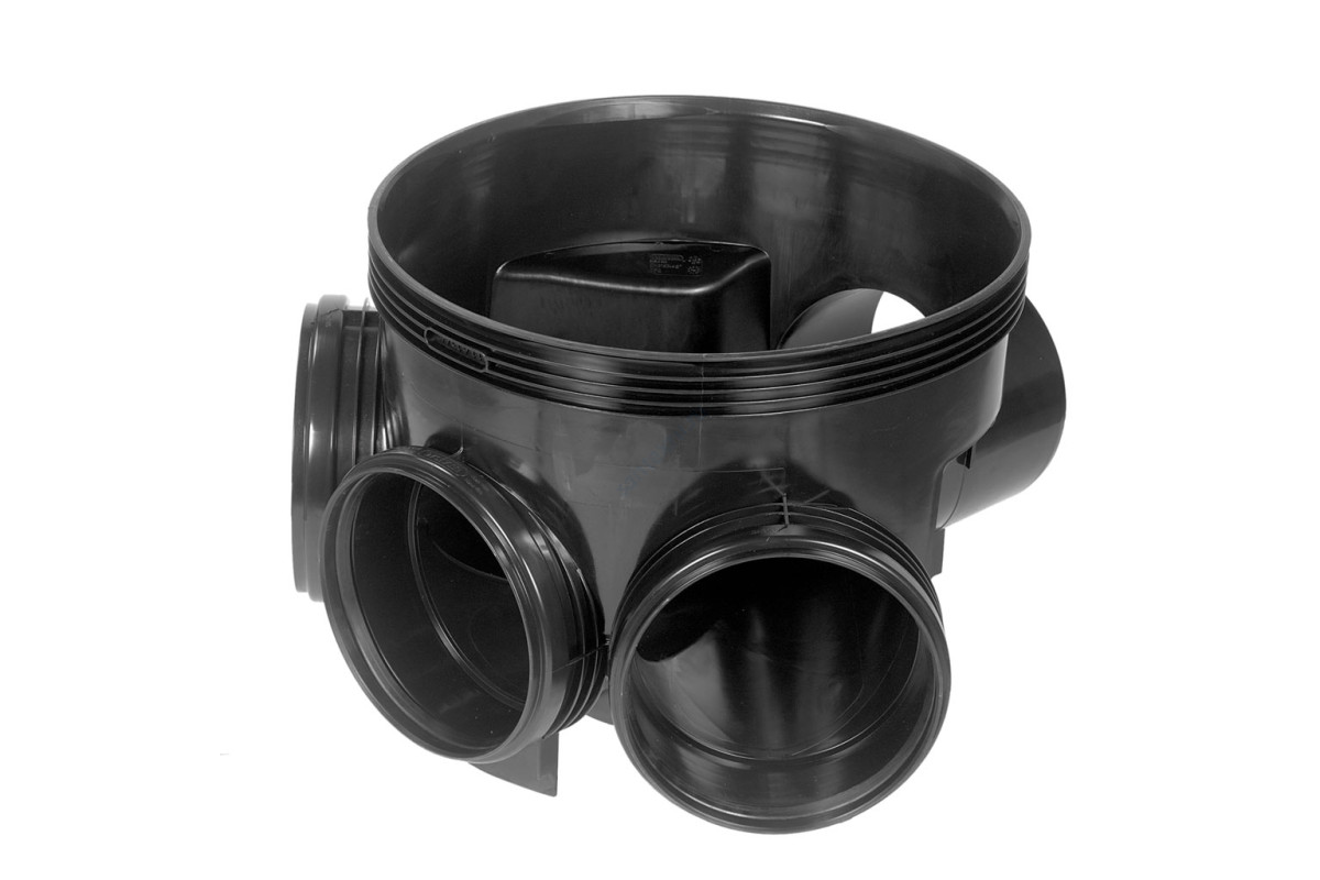 Соединительная лотковая часть (ПП) левый и правый притоки Ду 425 Дн 110х110 Тип II Wavin 22978111