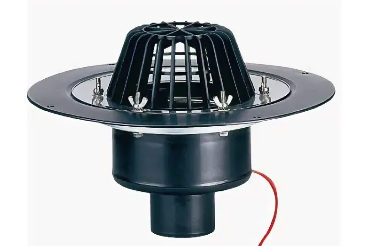 Воронка кровельная PP HL62 с вертикальным выпуском Дн 110 с листвоуловителем, теплоизоляцией, обжимным фланцем HL HL62/1