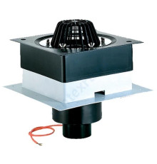 Воронка кровельная PP HL63.1 с вертикальным выпуском Дн 110 с листвоуловителем, электрообогревом, теплоизоляцией, обжимным фланцем HL HL63.1/1