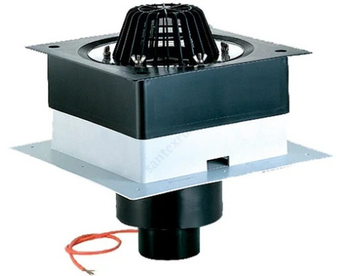 Воронка кровельная PP HL63.1 с вертикальным выпуском Дн 110 с листвоуловителем, электрообогревом, теплоизоляцией, обжимным фланцем HL HL63.1/1