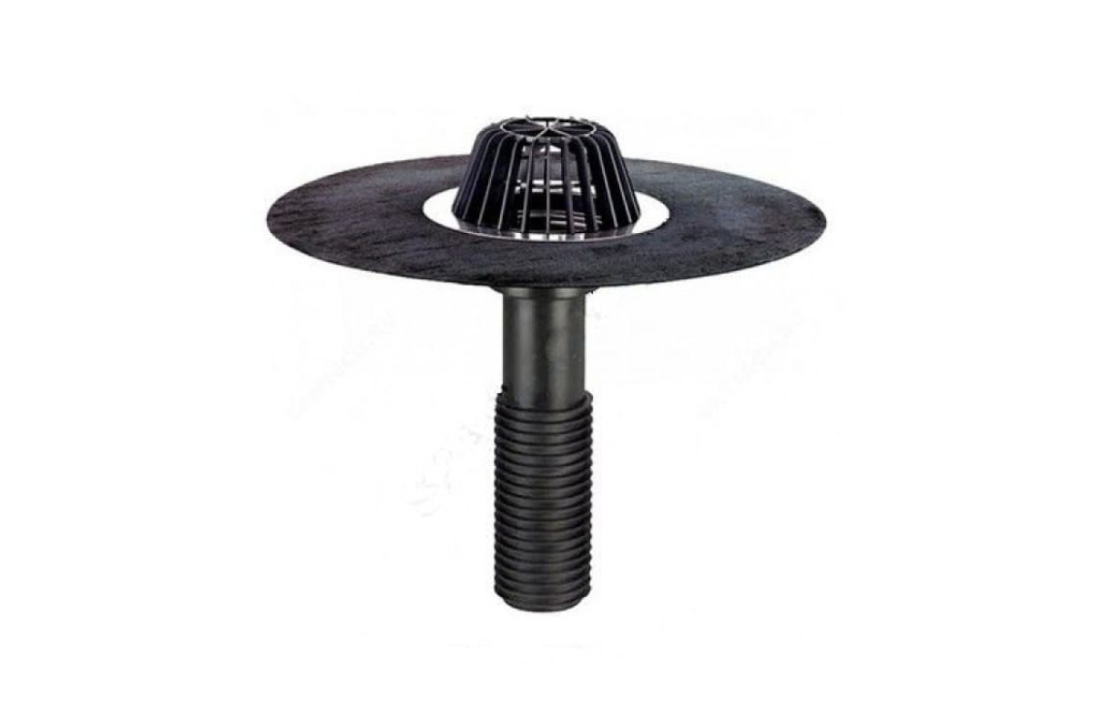 Воронка кровельная PP HL69H с вертикальным выпуском Дн 110 с листвоуловителем,гидроизоляционным полимербитумным полотном 500мм HL HL69H/1